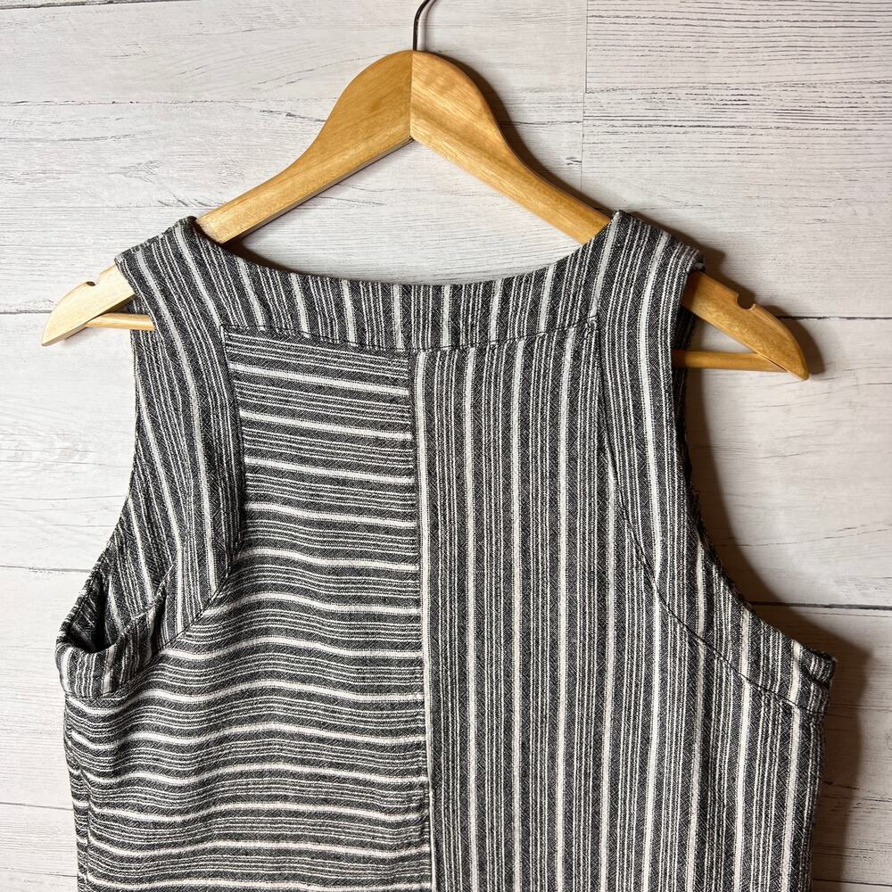 Westbound Dress Womens Size Large Black & White Striped Lagenlook Linen Blend - Picture 14 of 16